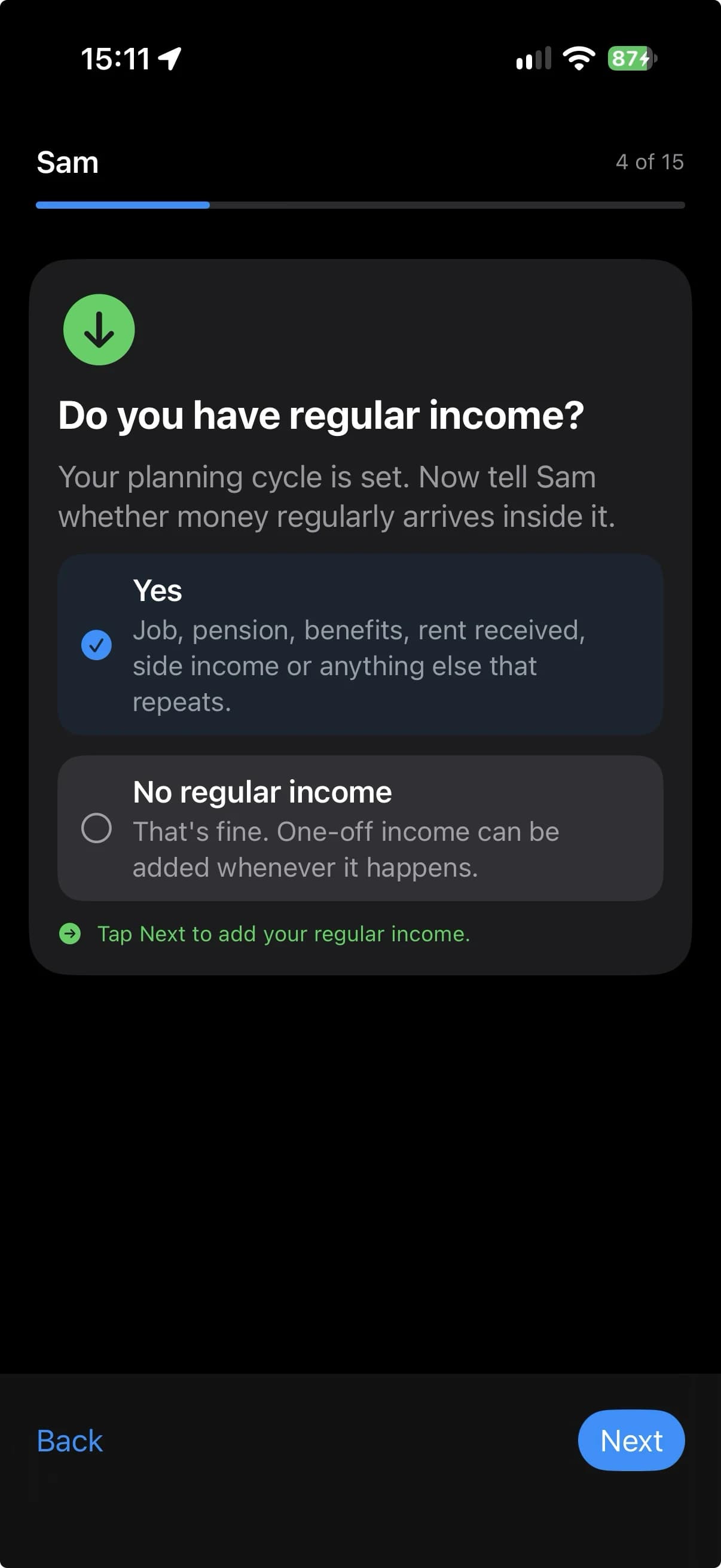 Sort All Money variable income setup